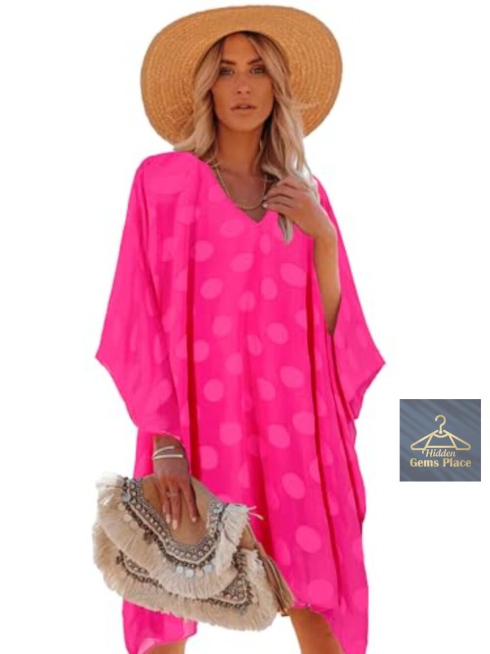 Polyester Floral Swimsuit Cover Up Beach Kaftan Oversized